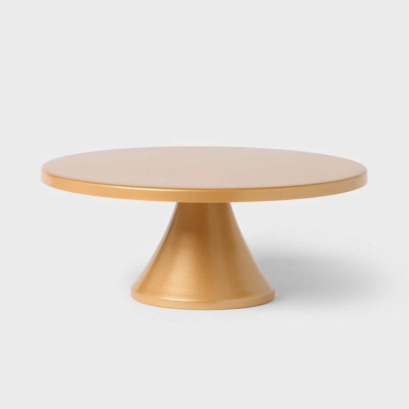slide 1 of 3, 10" Metallic Bronze Antique Gold Cake Serving Stand - Spritz™, 1 ct