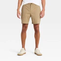 Men's 7" Flat Front Shorts - Goodfellow & Co™ Tan 30