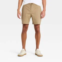 Men's 7" Flat Front Shorts - Goodfellow & Co™ Tan 34