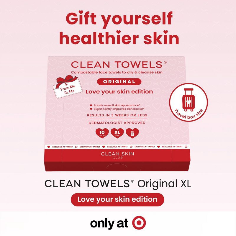 slide 3 of 10, Clean Skin Club Galentines Towels - 10ct, 10 ct