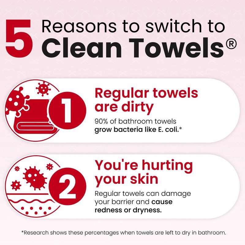 slide 7 of 10, Clean Skin Club Galentines Towels - 10ct, 10 ct