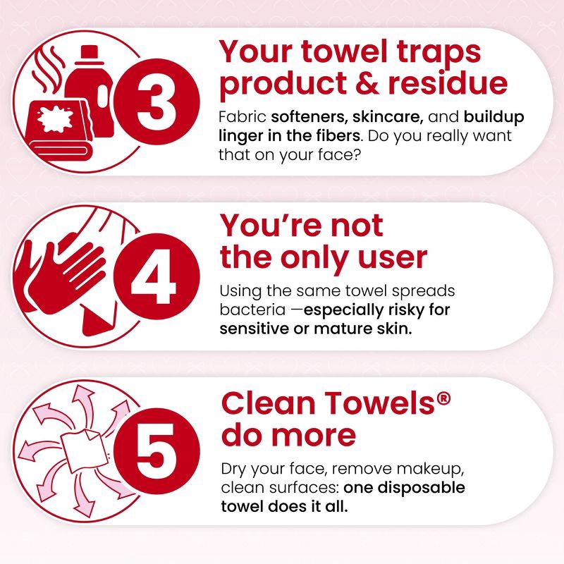 slide 8 of 10, Clean Skin Club Galentines Towels - 10ct, 10 ct