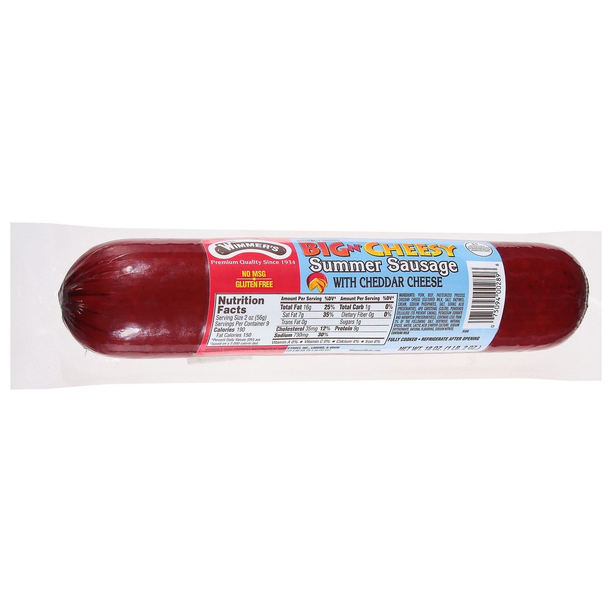 slide 5 of 13, Wimmer's Summer Sausage, 18 oz