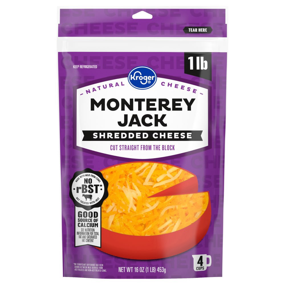 slide 1 of 3, Kroger® Monterey Jack Shredded Cheese, 16 oz