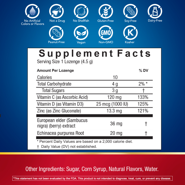 slide 9 of 16, Defend-Eeze Immune Support Natural Pomegranate Flavor Lozenges 30 ea, 30 ct