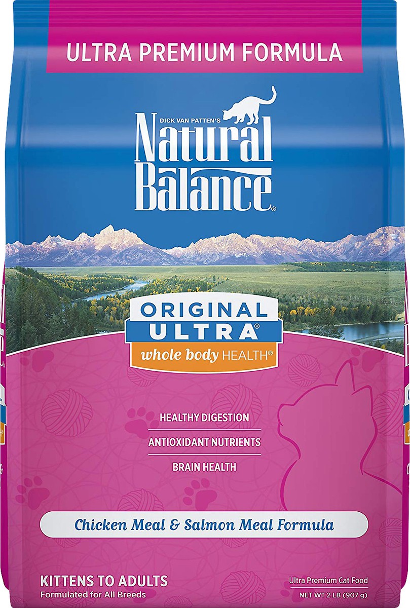 slide 1 of 4, Natural Balance Ultra Original Ultra Premium Chicken Meal & Salmon Meal Formula Cat Food 2 lb, 2 lb