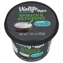 Violife Spinach & Artichoke Dip, Dairy Free Vegan, 7.05 oz Tub (Refrigerated)