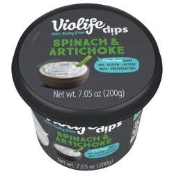 Violife Spinach & Artichoke Dip, Dairy Free Vegan, 7.05 oz Tub (Refrigerated)