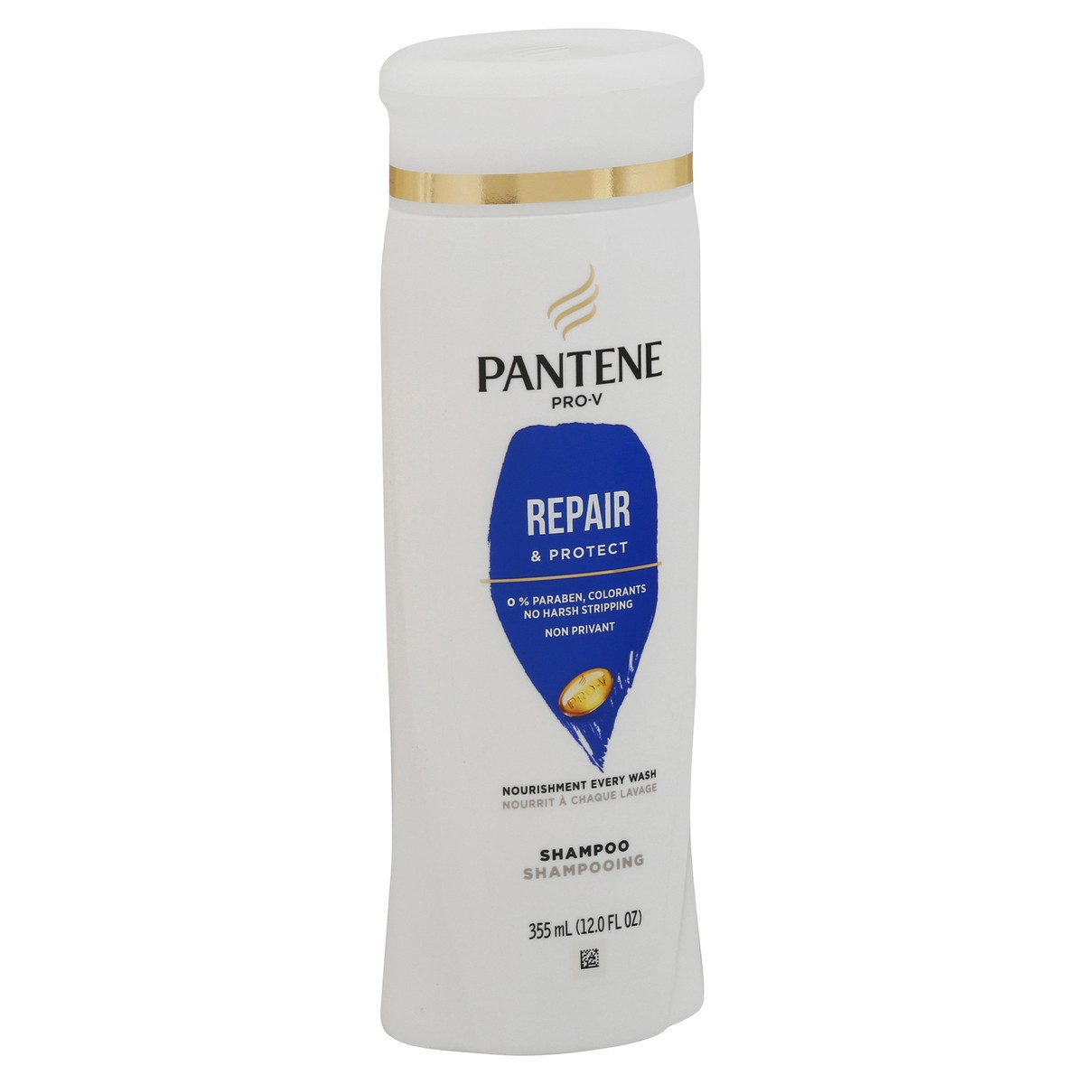 slide 5 of 9, Pantene Shampoo, Repair and Protect for Damaged and Bleached Hair, Gentle Cleansing, Detangles Hair, Safe for Color Treated Hair, 12.0 oz, 12 fl oz