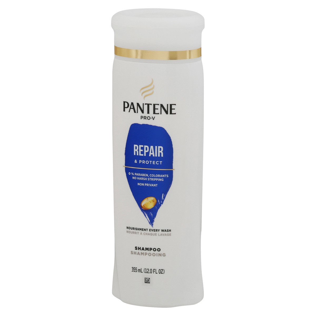 slide 9 of 9, Pantene Shampoo, Repair and Protect for Damaged and Bleached Hair, Gentle Cleansing, Detangles Hair, Safe for Color Treated Hair, 12.0 oz, 12 fl oz