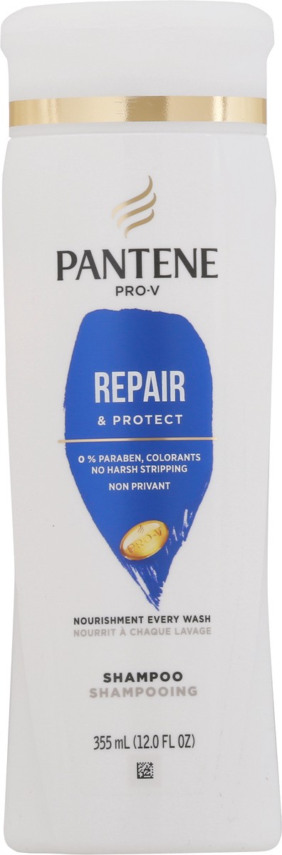 slide 7 of 9, Pantene Shampoo, Repair and Protect for Damaged and Bleached Hair, Gentle Cleansing, Detangles Hair, Safe for Color Treated Hair, 12.0 oz, 12 fl oz
