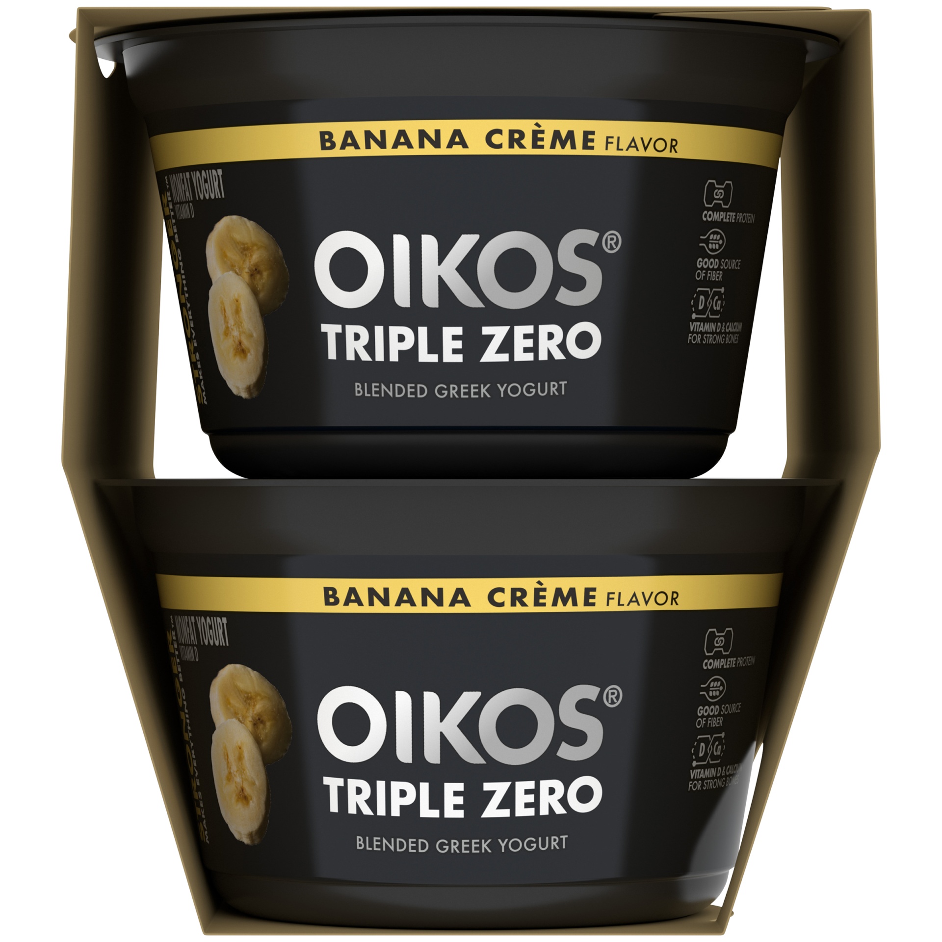 slide 2 of 7, Oikos Triple Zero Banana Crème Greek Yogurt Cups, 4 ct; 5.3 oz