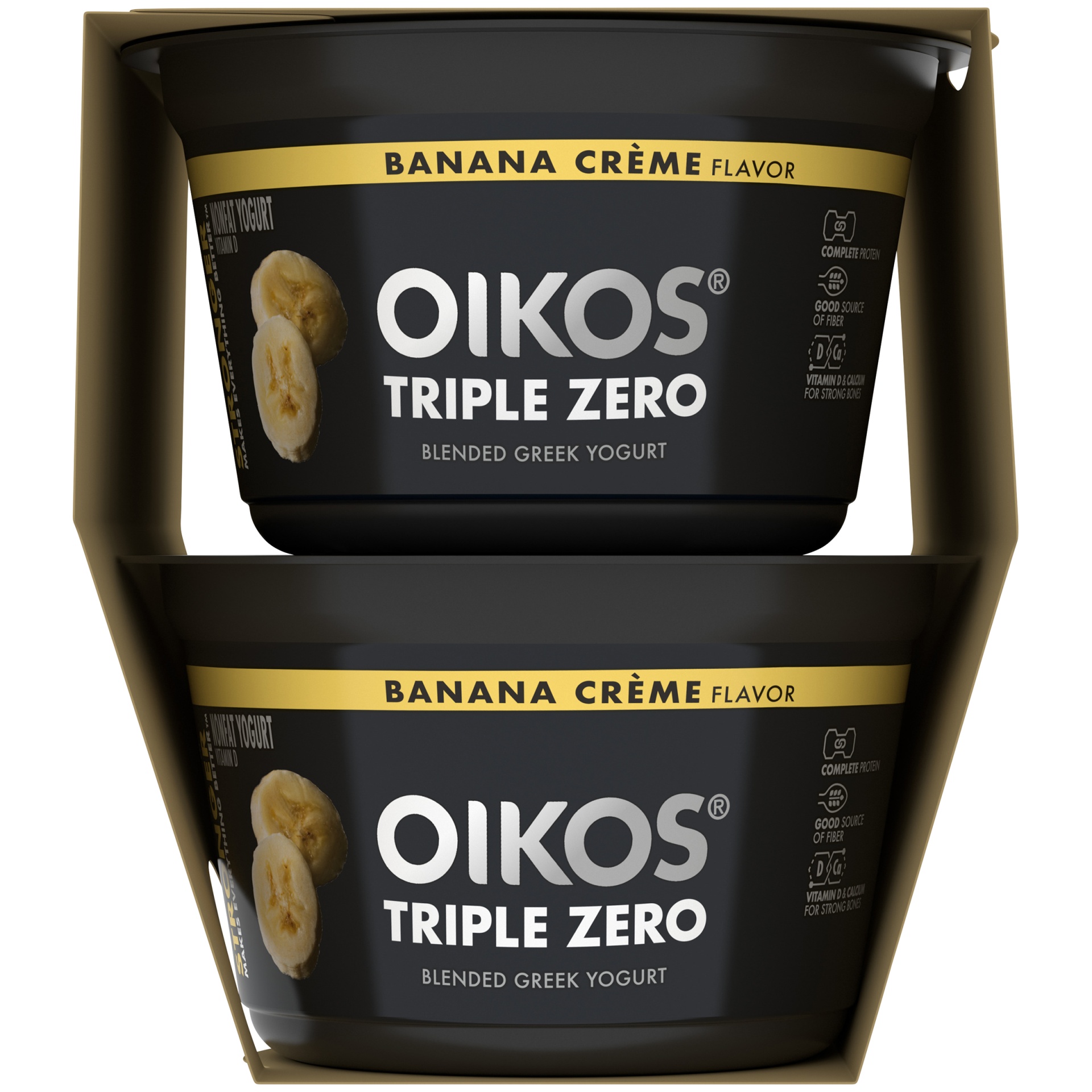 slide 3 of 7, Oikos Triple Zero Banana Crème Greek Yogurt Cups, 4 ct; 5.3 oz