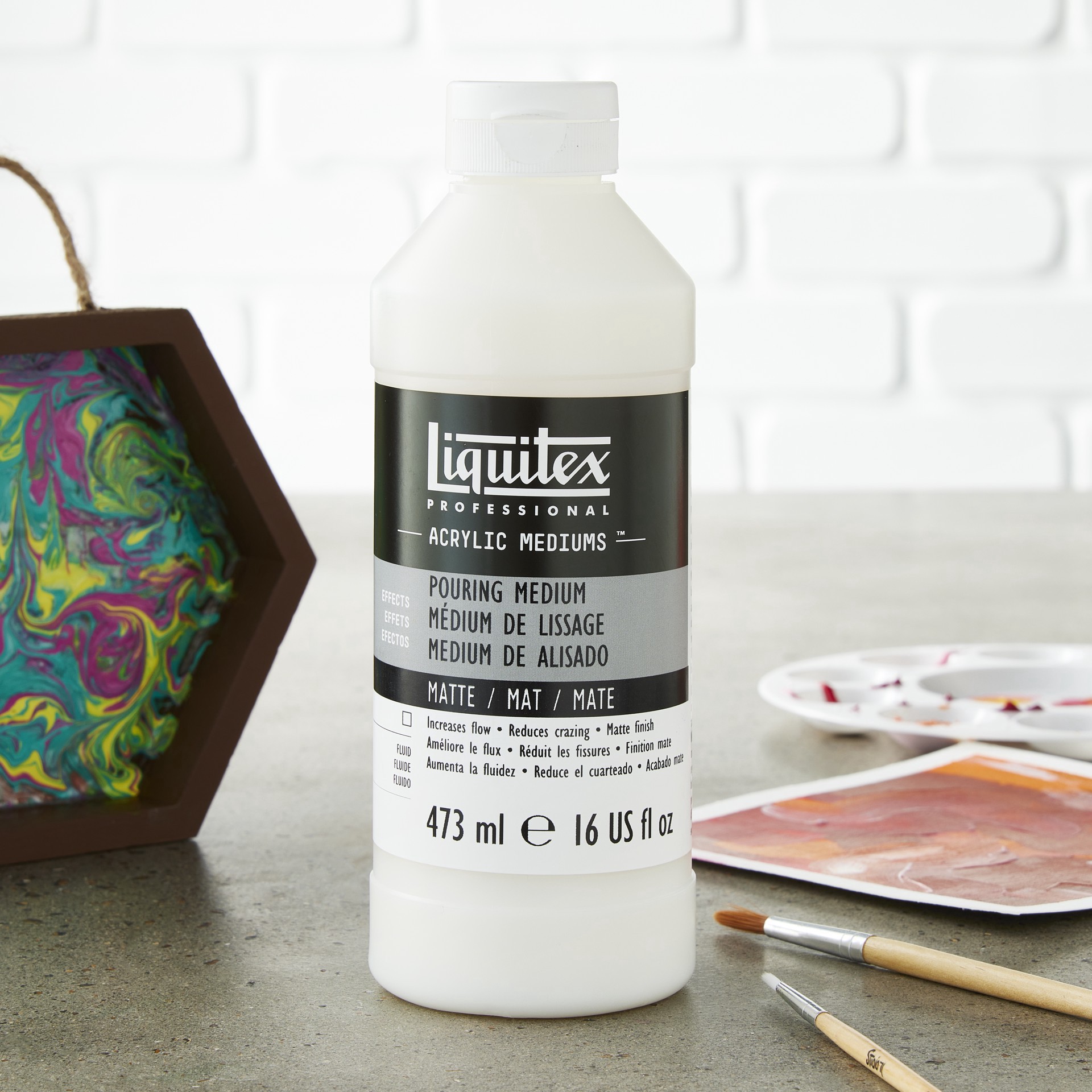 slide 4 of 5, Liquitex 16oz. Matte Pouring Medium, 16 oz