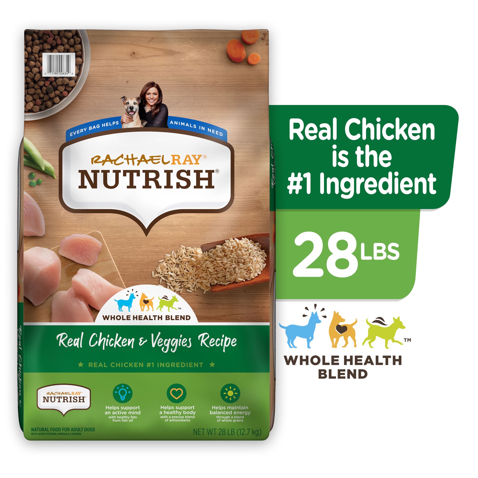 slide 8 of 10, Rachael Ray Nutrish Real Chicken & Vegetable Recipe Super Premium Dry Dog Food - 28lbs, 28 lb