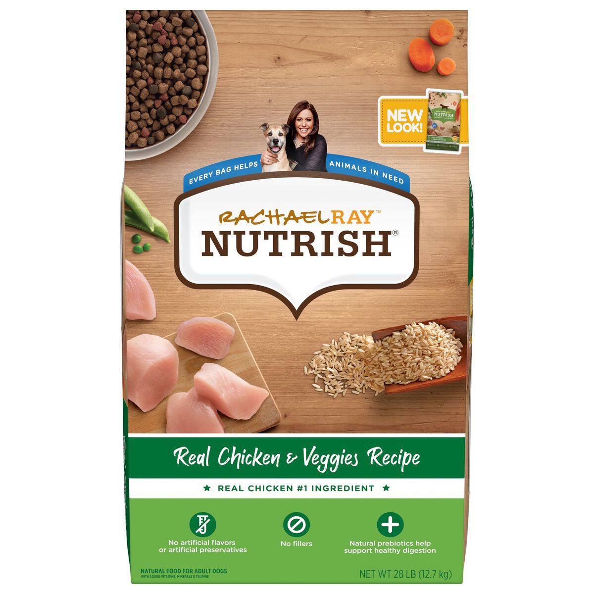 slide 1 of 10, Rachael Ray Nutrish Real Chicken & Vegetable Recipe Super Premium Dry Dog Food - 28lbs, 28 lb