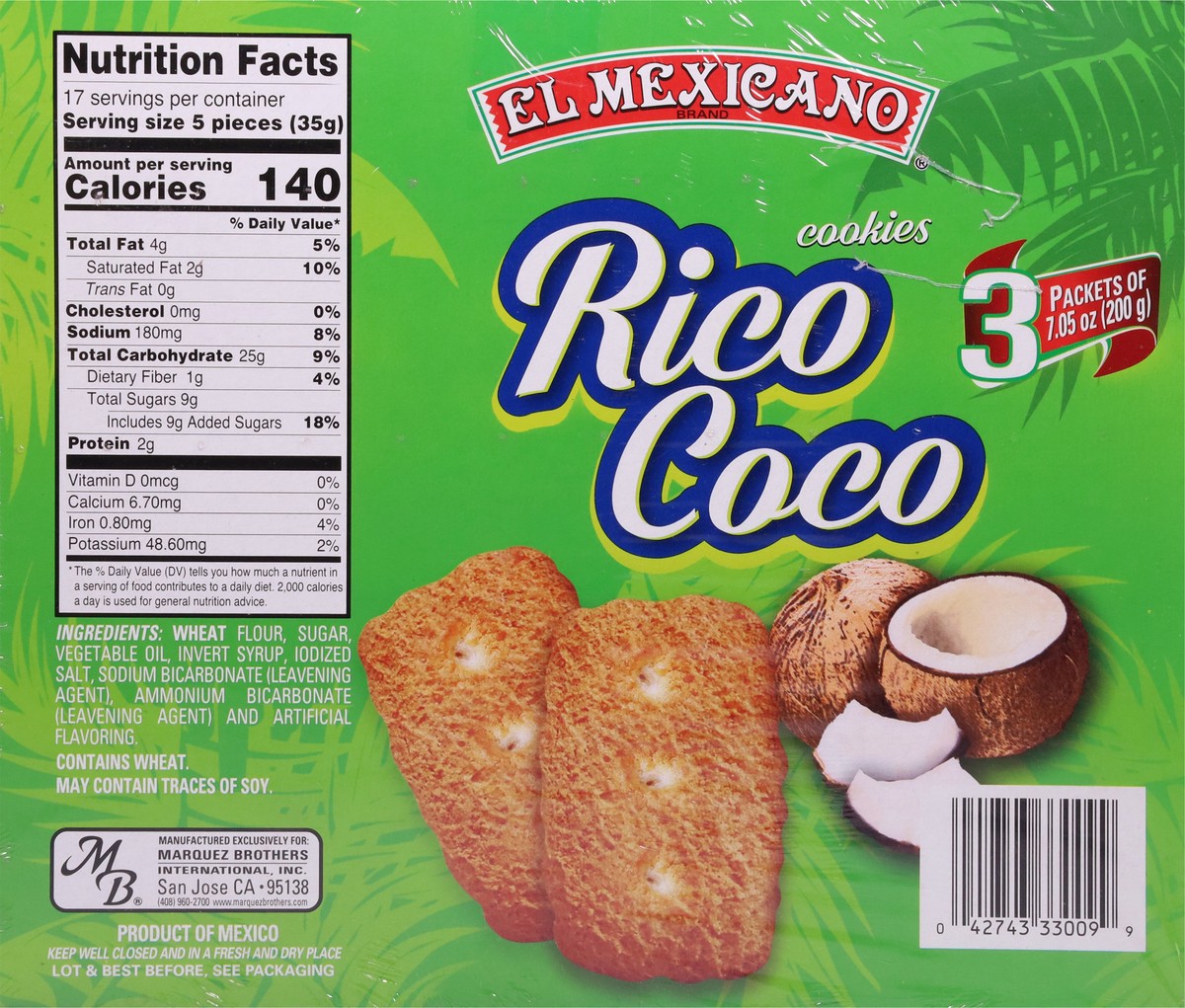 slide 13 of 13, El Mexicano Rico Coco Coconut Cookies 3 - 7.05 oz Packets, 3 ct