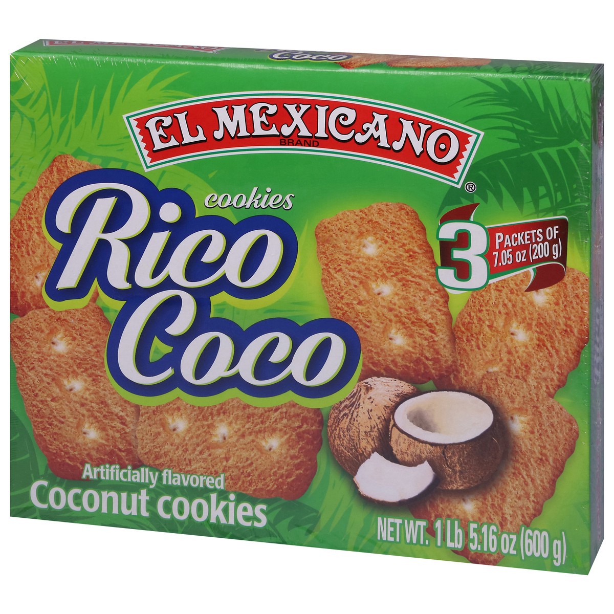 slide 8 of 13, El Mexicano Rico Coco Coconut Cookies 3 - 7.05 oz Packets, 3 ct