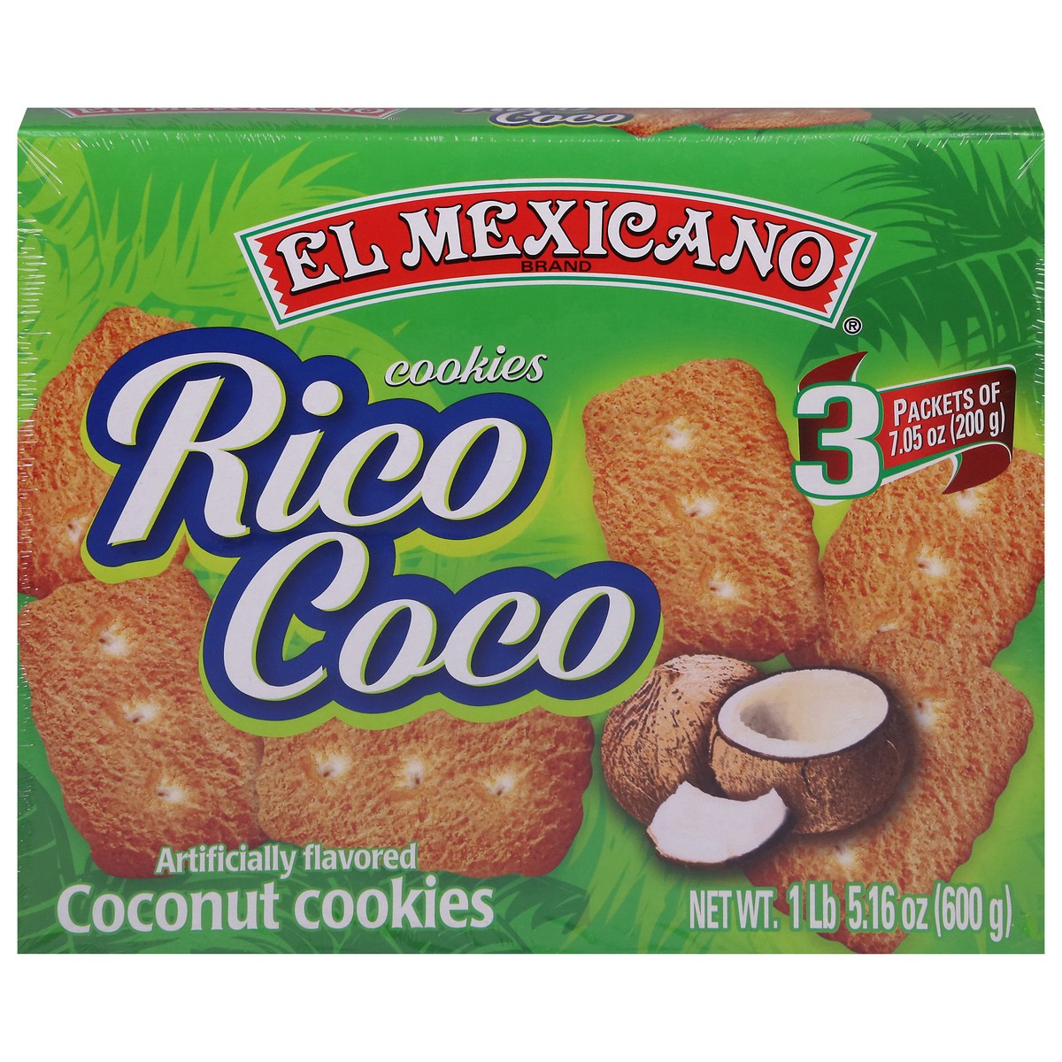 slide 10 of 13, El Mexicano Rico Coco Coconut Cookies 3 - 7.05 oz Packets, 3 ct