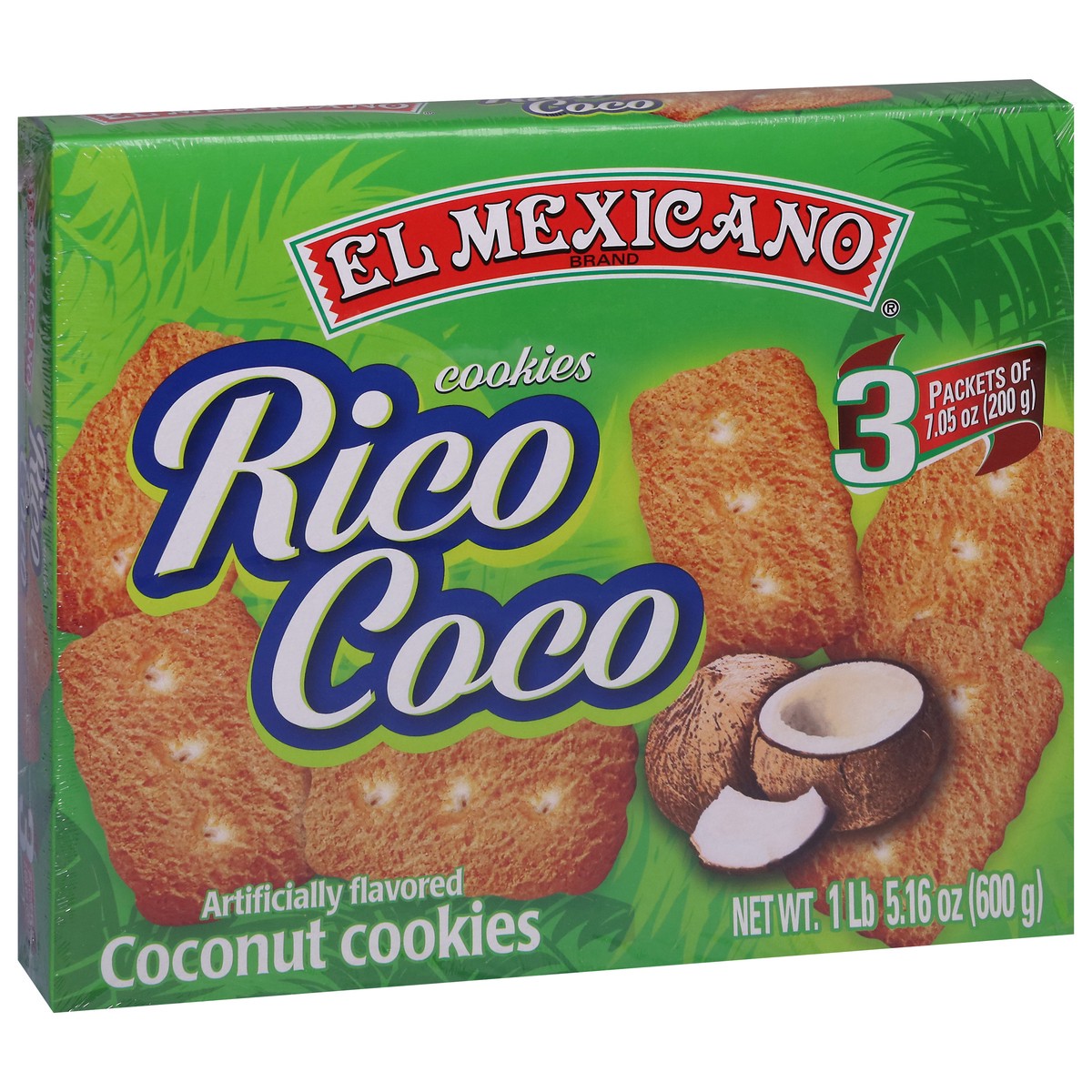 slide 5 of 13, El Mexicano Rico Coco Coconut Cookies 3 - 7.05 oz Packets, 3 ct