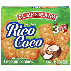 El Mexicano Coconut Cookies 3 - 7.05 oz Packets