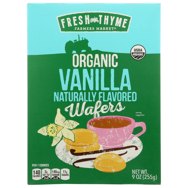 slide 1 of 1, Fresh Thyme Farmers Market Organic Naturally Flavored Vanilla Wafers, 9 oz