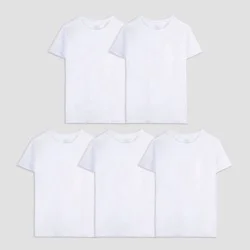 Fruit of the Loom Boys' 4 + 1 Bonus Pack T-Undershirt - White XS