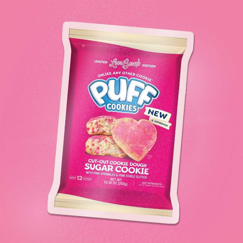 slide 5 of 5, Puff Cookies Cookie Dough Love Bomb Sugar Cookie - 10.35oz/12ct, 10.35 oz, 12 ct