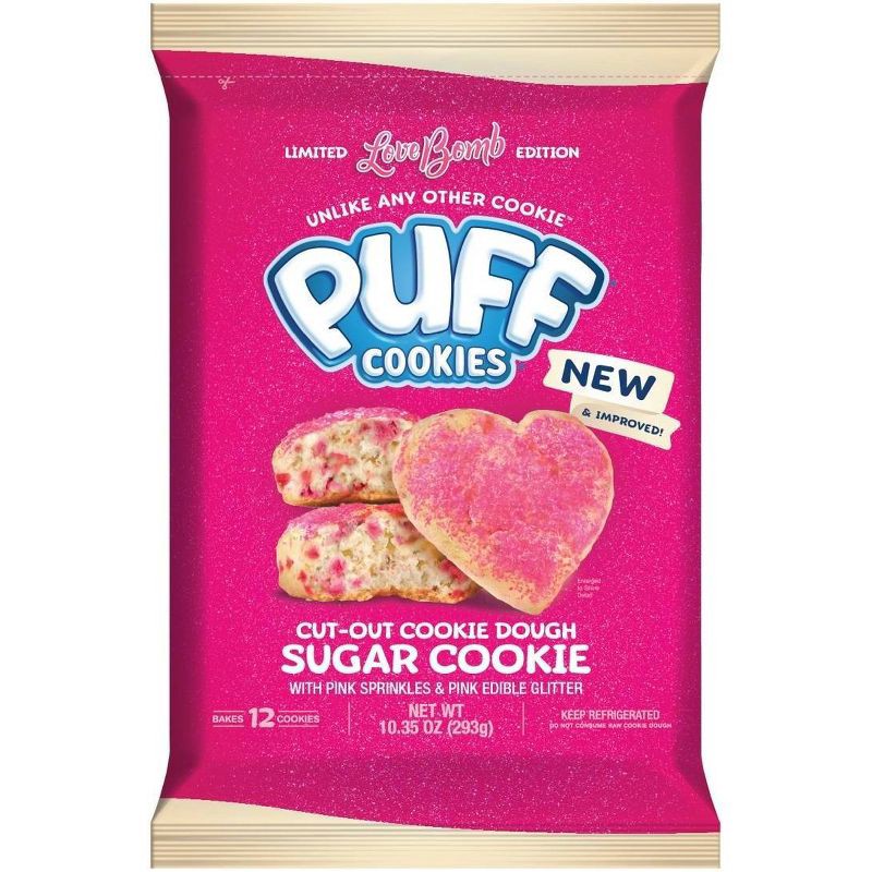 slide 1 of 5, Puff Cookies Cookie Dough Love Bomb Sugar Cookie - 10.35oz/12ct, 10.35 oz, 12 ct