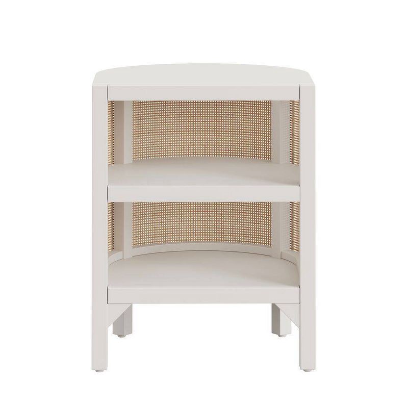 slide 1 of 8, Whalen Semi Circle Rattan Side Table White, 1 ct