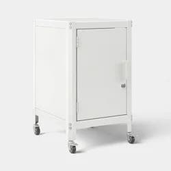 Dorm Metal Rolling Locker Storage Cabinet with Lock Chalk White - Room Essentials; Fully Assembled