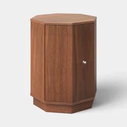 Octagon Side Table with Two Doors Walnut Finish - Threshold™