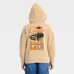 Boys' Chevrolet Camaro Front and Back Graphic Pullover Hoodie Sweatshirt - Beige M