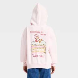 Girls' Strawberry Shortcake Front and Back Graphic Hoodie Pullover Sweatshirt - Pink XL