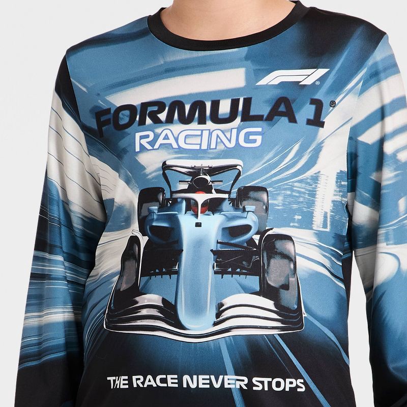slide 2 of 4, Boys' Formula 1 Race Car Mesh Riding Jersey - Black L, 1 ct