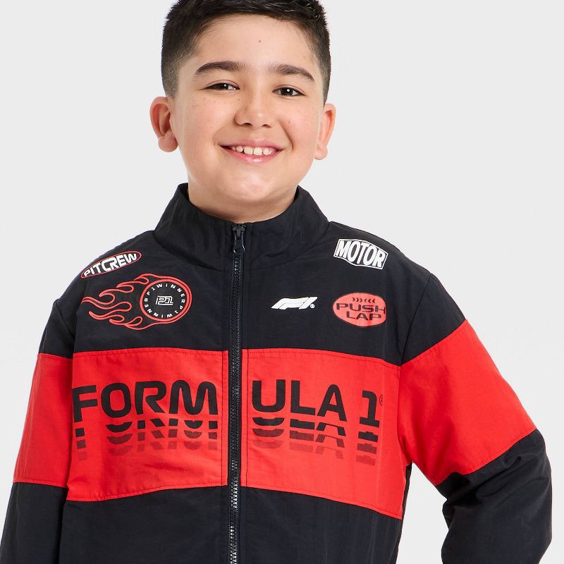slide 2 of 4, Boys' Formula 1 Nylon Jacket - Black/Red S, 1 ct