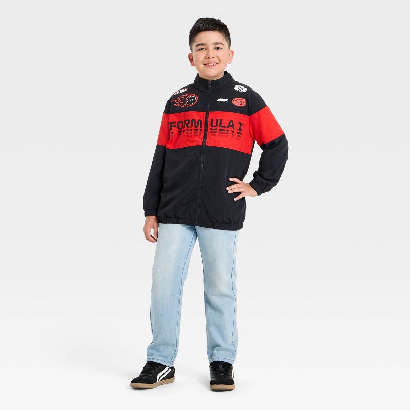 slide 4 of 4, Boys' Formula 1 Nylon Jacket - Black/Red L, 1 ct