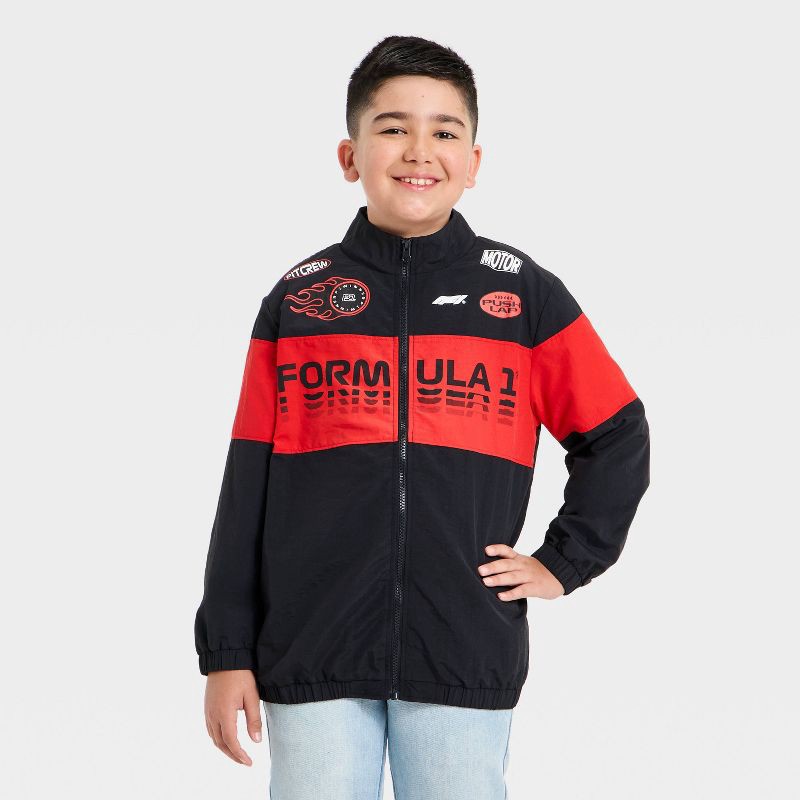 slide 1 of 4, Boys' Formula 1 Nylon Jacket - Black/Red L, 1 ct