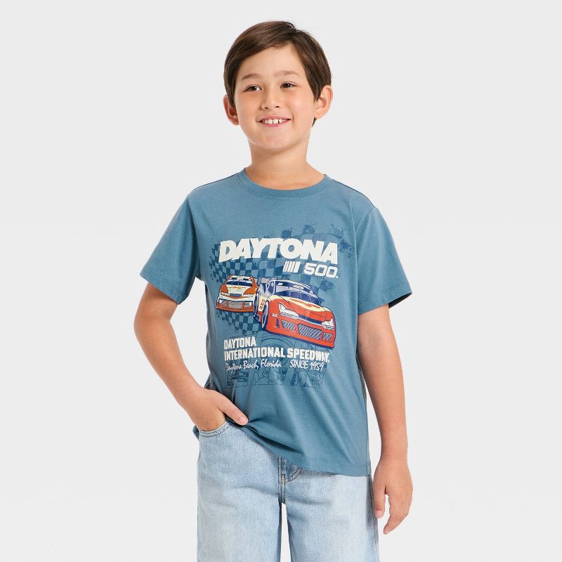 slide 1 of 4, Boys' Nascar Daytona Race Graphic T-Shirt - Blue XL, 1 ct