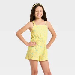 Lilo & Stitch Girls' Disney Stitch Gauze Romper - Yellow XL