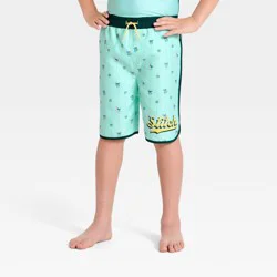 Disney Boys' Stitch Swim Trunks - Aqua Blue 9-10
