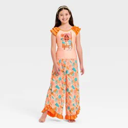 Disney Girls' Moana 2pc Swimsuit Set - Coral Orange 7-8