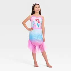 Disney Girls' The Little Mermaid 2pc Swimsuit Set - Pink 4