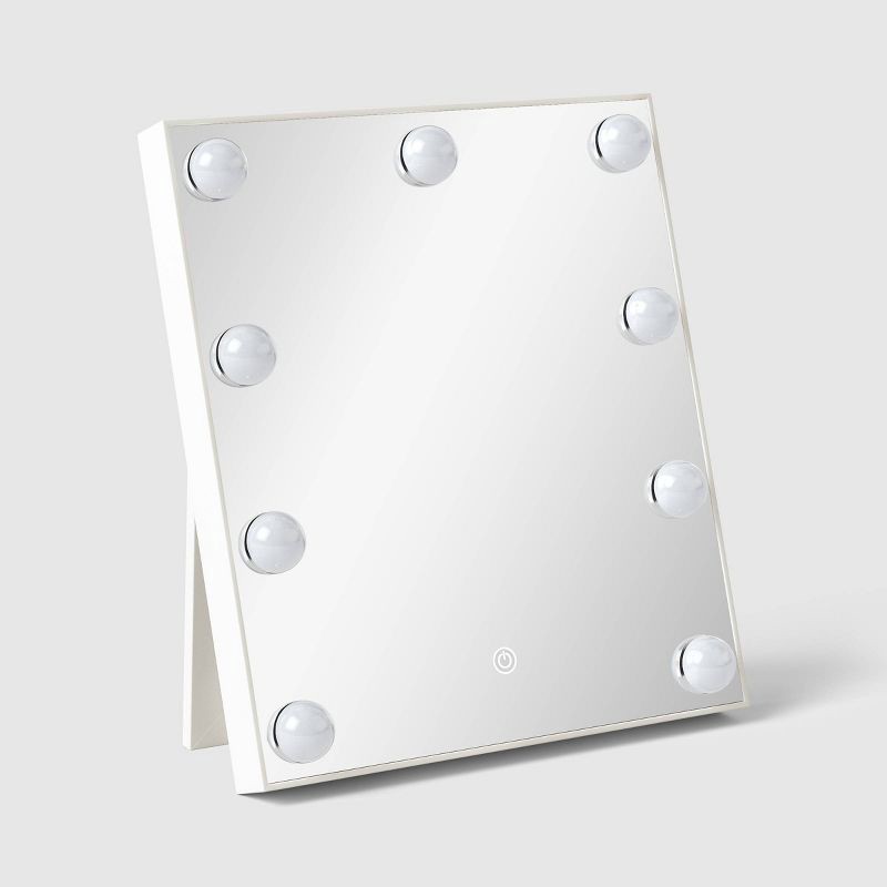 slide 1 of 3, 15"x17" Marquee Vanity Mirror Rebel Darling True White - Room Essentials™, 1 ct