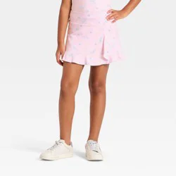 Girls' Sanrio Cinnamoroll Floral Printed Active Skort - Light Pink XS