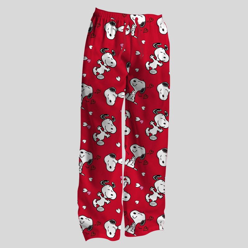 slide 1 of 3, Peanuts Men's Snoopy Valentine's Day Knit Pajama Pants - Red L, 1 ct