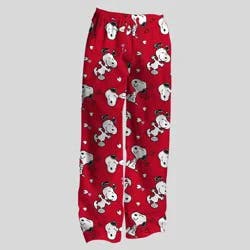 Peanuts Men's Snoopy Valentine's Day Knit Pajama Pants - Red L