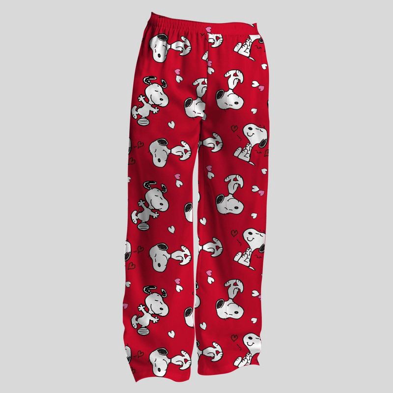 slide 2 of 3, Peanuts Men's Snoopy Valentine's Day Knit Pajama Pants - Red XL, 1 ct