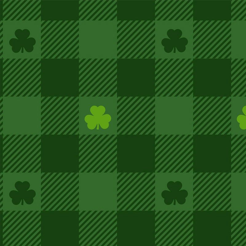 slide 3 of 3, Bioworld Men's St. Patrick's Day Plaid Clover Knit Pajama Pants - Green S, 1 ct