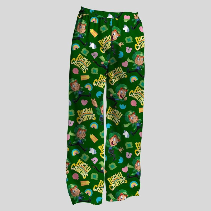 slide 2 of 3, General Mills Men's Lucky Charms Knit Pajama Pants - Gold/Green M, 1 ct
